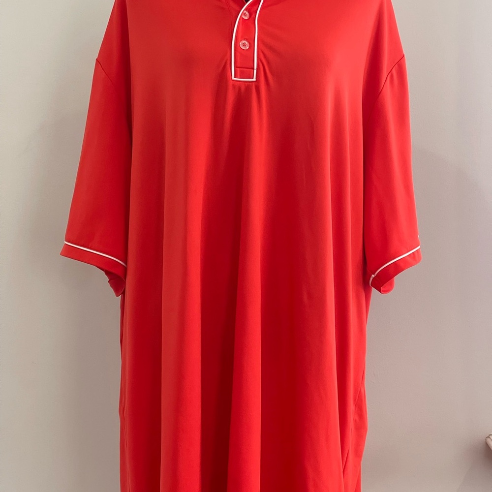 Adidas 2XL Orange/White Polo‎ Short Sleeve with Stretch 176